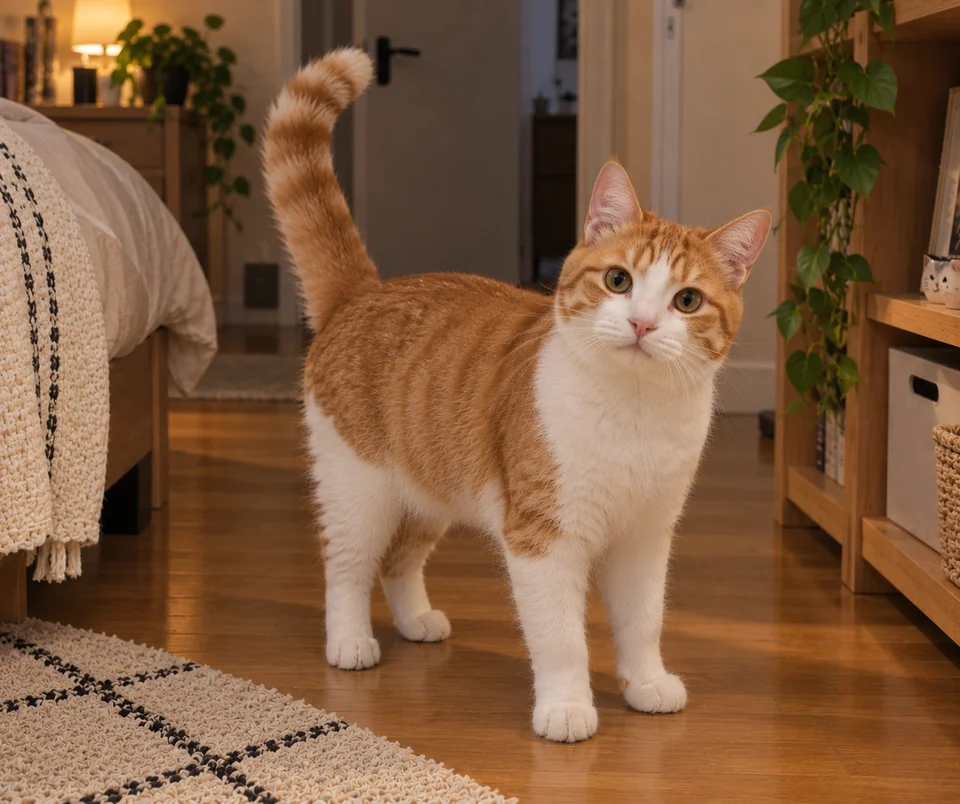Cat photo taken at home before background removal