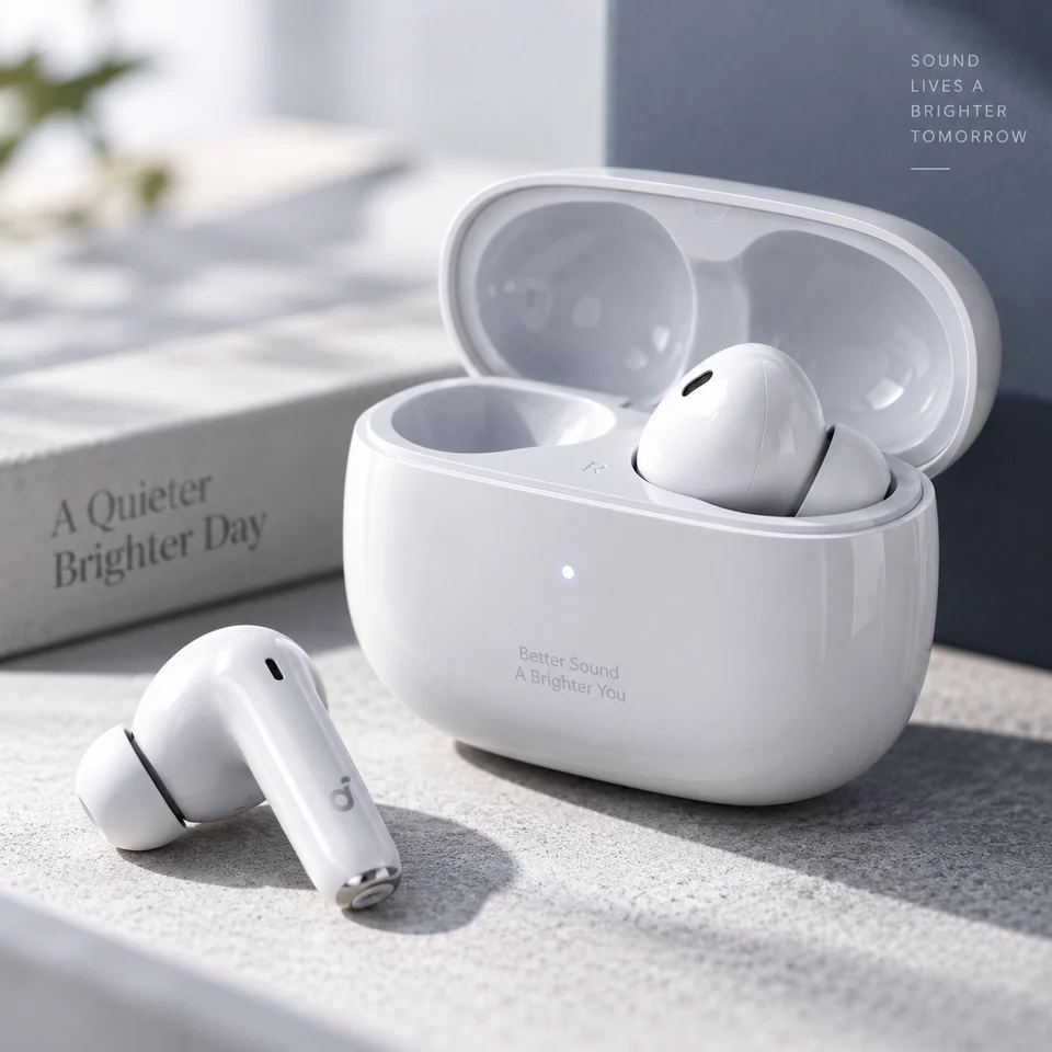 Earbuds product photo with the original background